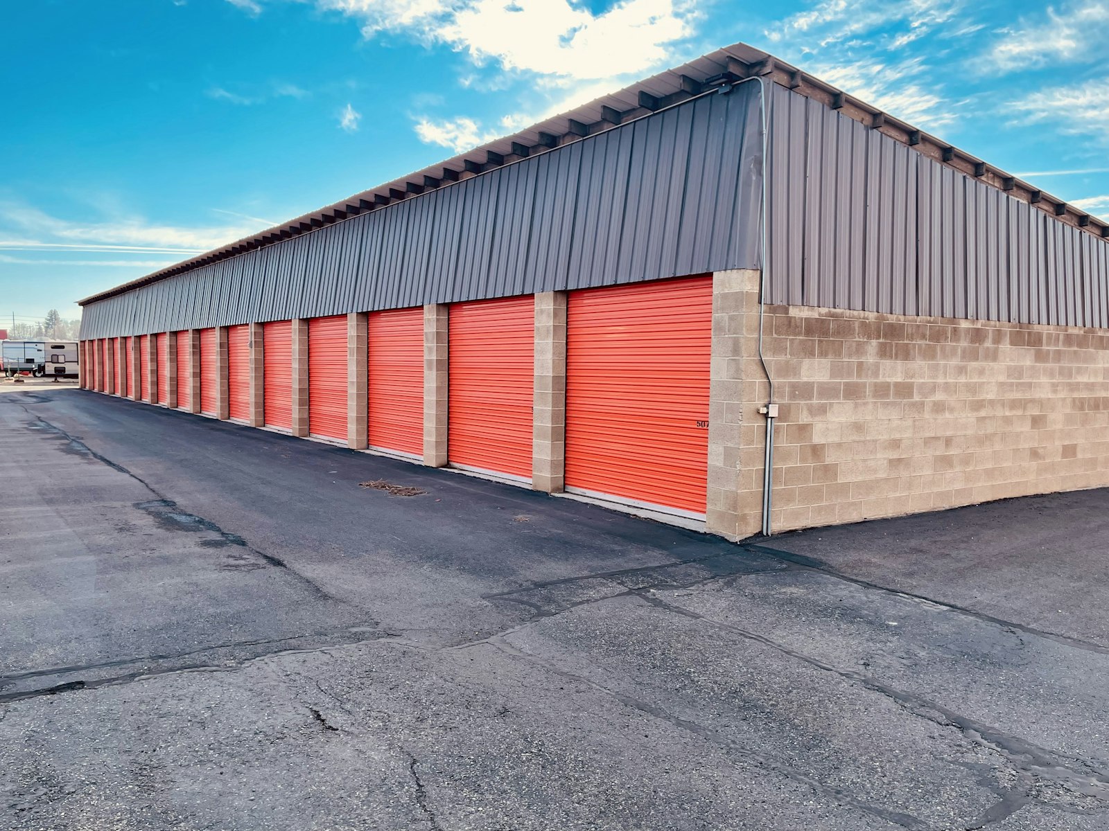 Row of self storage units